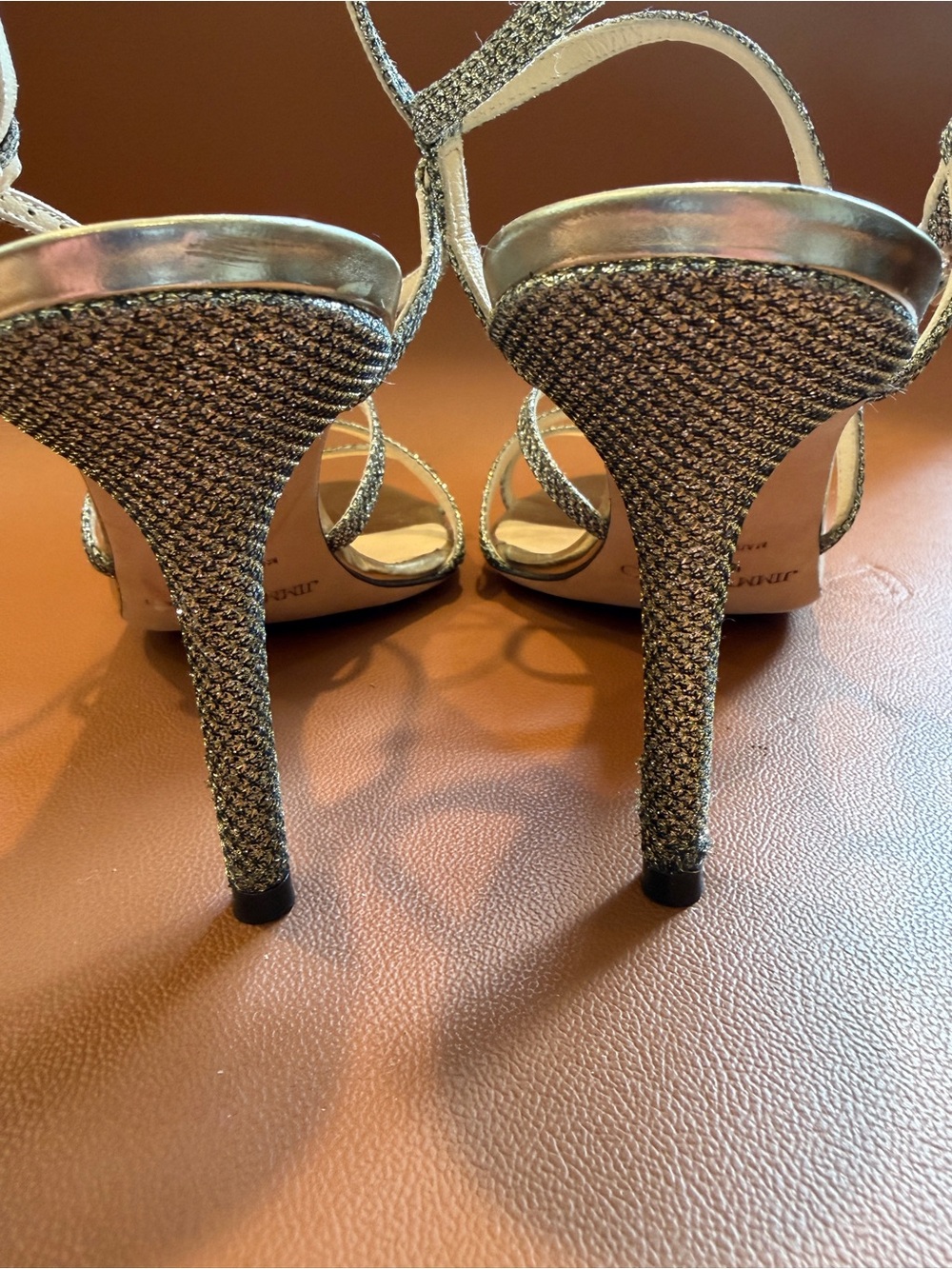 Jimmy Choo Silver Metallic Strappy Heeled Sandals - Picture 9 of 13